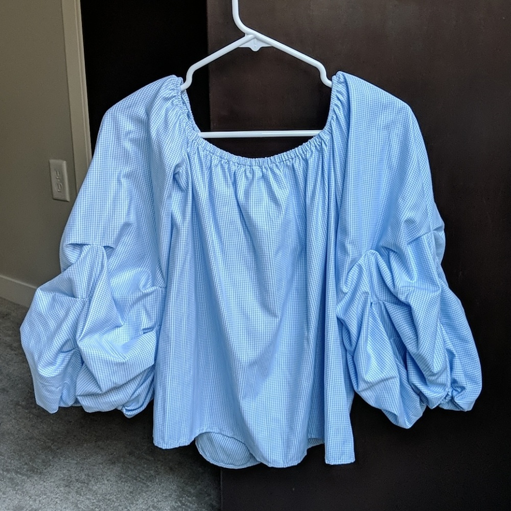 Checkered off the shoulder top (L)